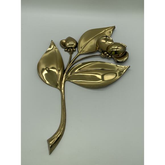 Vtg MCM Pair Syroco 7444 Gold Poppy Flower Wall Hanging Decor 1964 Read - Picture 9 of 14